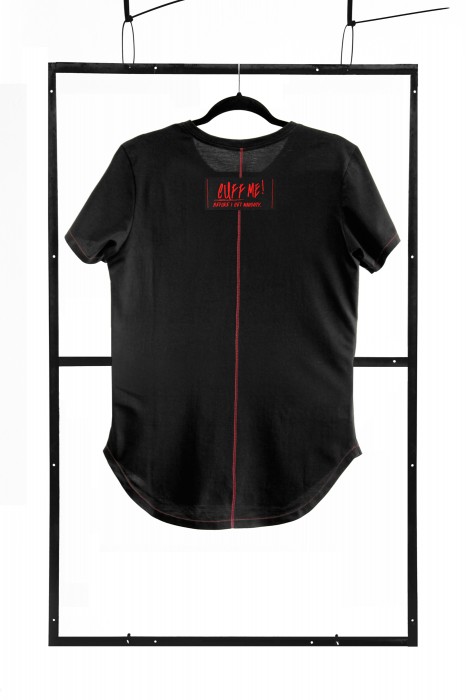 TSHFB004 - czarny T-shirt kształt fashion - rozmiary: S,M,L,XL,XXL