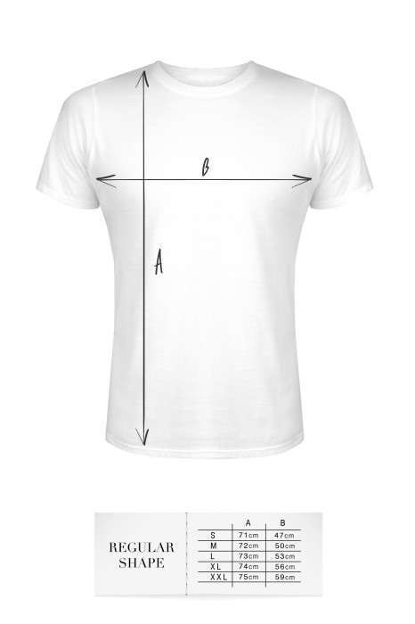 TSHRW001 - biały T-shirt kształt regularny - rozmiary: S,M,L,XL,XXL