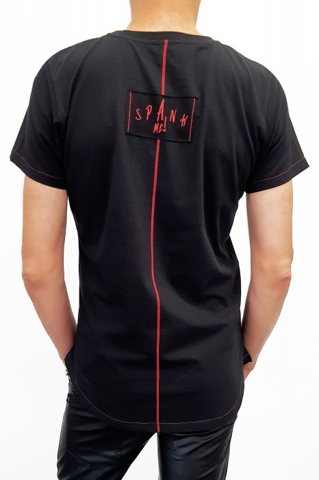 TSHFB010 - black T-shirt fashion shape - sizes: S,M,L,XL,XXL