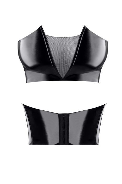 TDGerda001 - black PVC top - sizes: S,M,L,XL,XXL