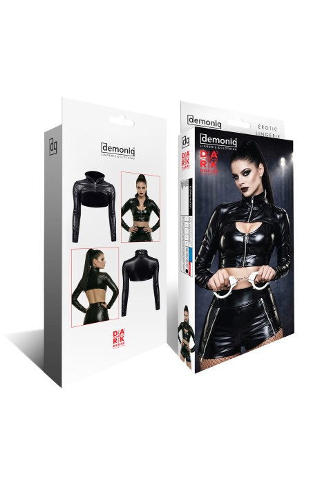 DDMarika001 - black, wetlook jacket - sizes: S,M,L,XL,XXL