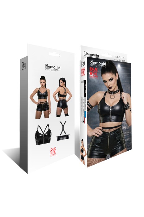 DDAlice001 - black, wetlook top - sizes: S,M,L,XL,XXL