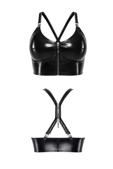 DDAlice001 - black, wetlook top - sizes: S,M,L,XL,XXL