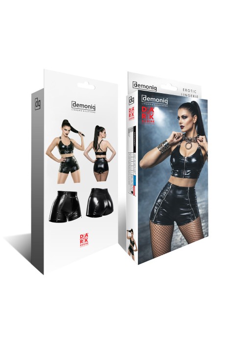 DDAlida001 - black, wetlook shorts - sizes: S,M,L,XL,XXL
