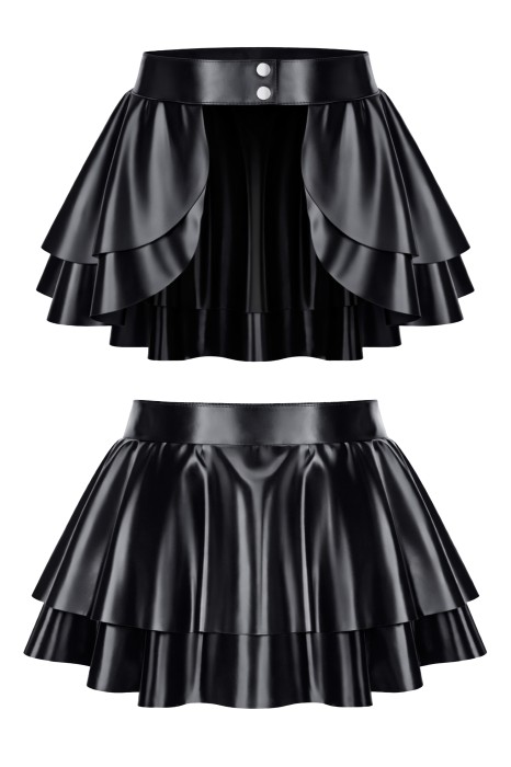 DDTina001 - black, wetlook skirt - sizes: S,M,L,XL,XXL