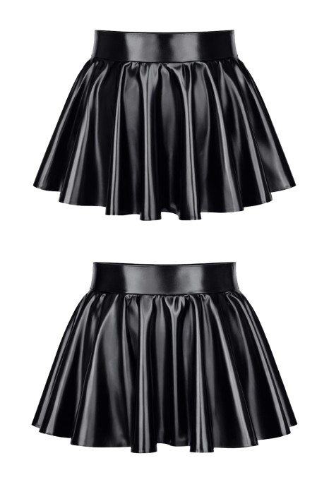 DDLoretta001 - black, wetlook skirt - sizes: S,M,L,XL,XXL