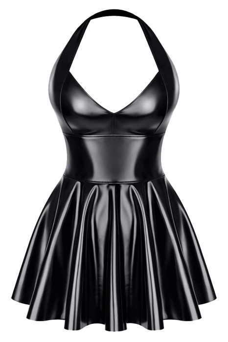 DDOlimpia001 - black, wetlook dress - sizes: 3XL,4XL,5XL