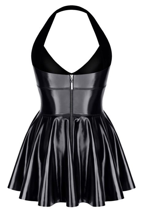 DDOlimpia001 - black, wetlook dress - sizes: 3XL,4XL,5XL