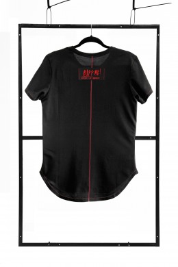 TSHFB004 - czarny T-shirt kształt fashion - rozmiary: S,M,L,XL,XXL
