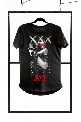 TSHFB004 - black T-shirt fashion shape - sizes: S,M,L,XL,XXL
