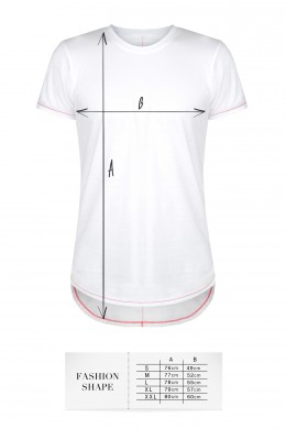 TSHFW001 - biały T-shirt kształt fashion - rozmiary: S,M,L,XL,XXL
